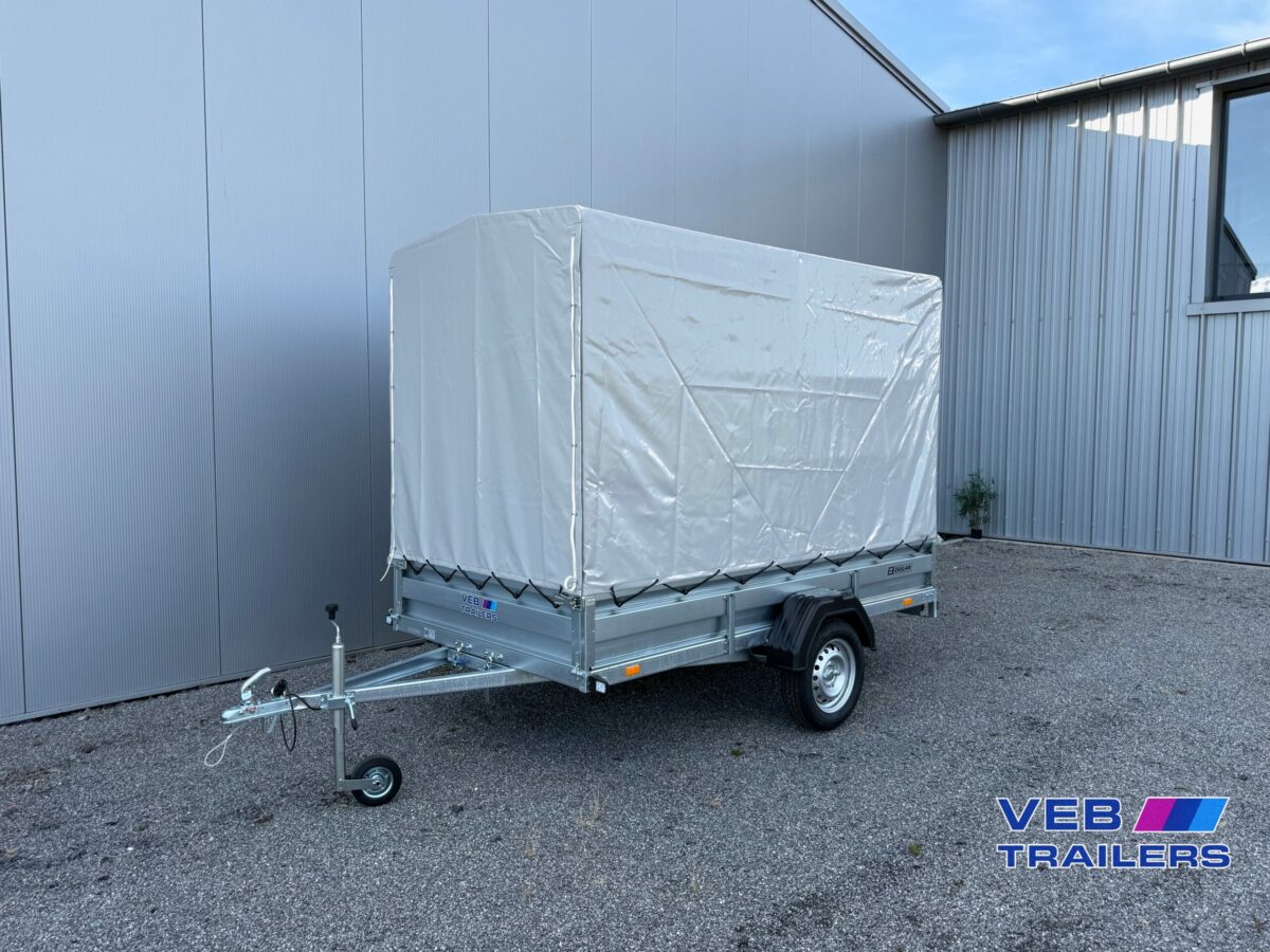 Remorque 265SU XL basculante - 750 kg Bachée 150cm 265x150x185 cm