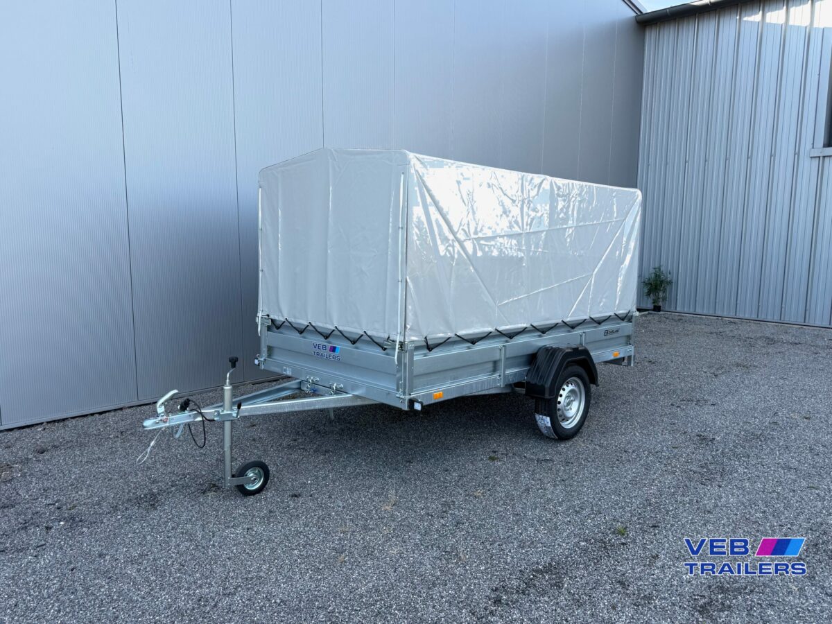 Remorque 265SU XL basculante - 750 kg Bachée 100cm 265x150x135 cm