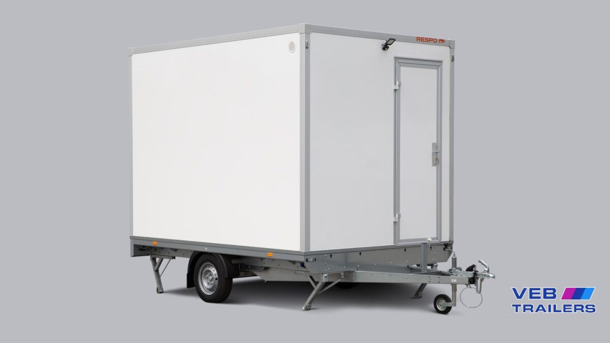 Remorque base vie chantier 6 personnes 3,12x2,2m RESPO PTAC 750kg