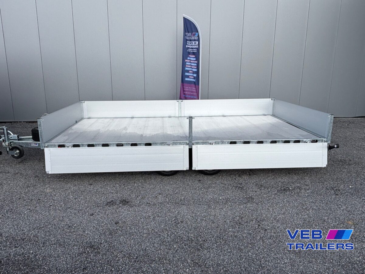 Remorque multi-usage rehausses alu 35cm WIOLA multitrailer 2.7 410 – 2 700 KG – 4,10 x 2,10m