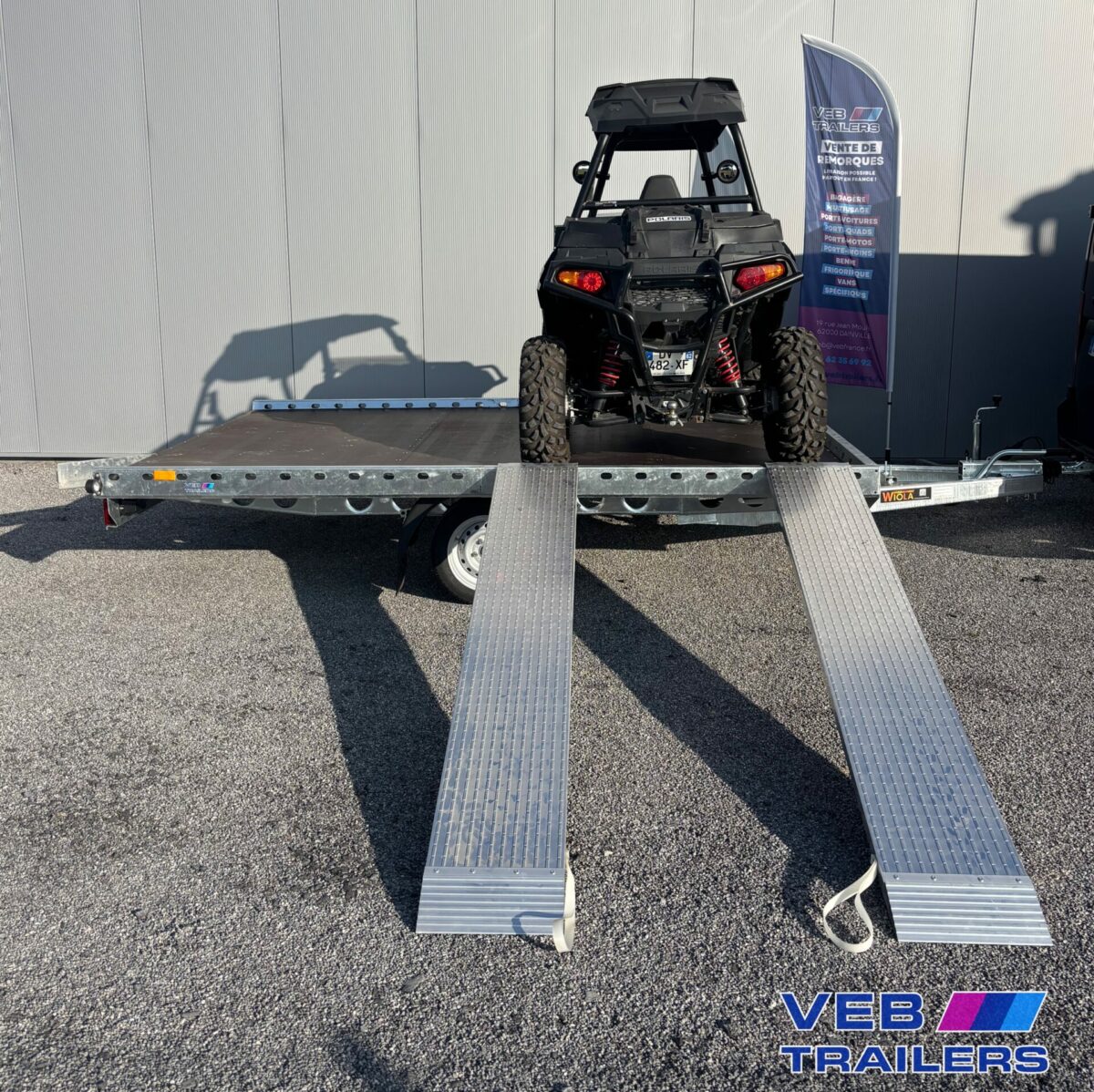 Remorque porte 2 quads ou 1 SSV / UTV 3320x2250mm PTAC 750kg à 1,5T Wiola 2H1.5